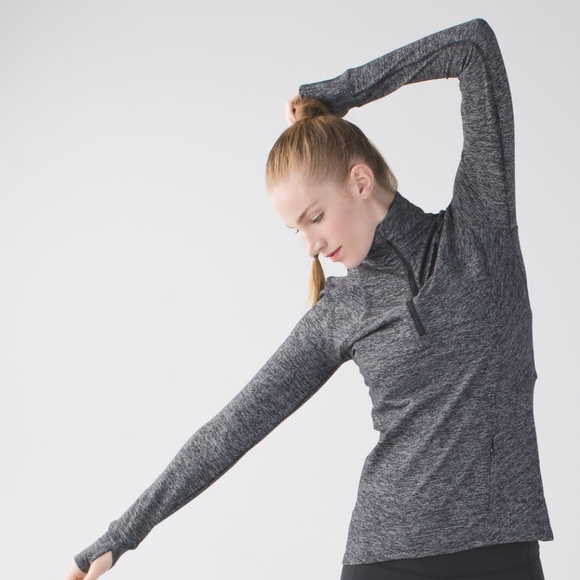 Lululemon Kanto Catch Me 1/2 ZipWee Stripe Black Heathered Black - Picture 3 of 12